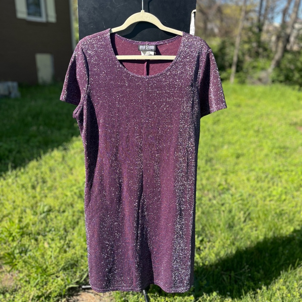 Vintage 90s Purple Glitter Party Dress